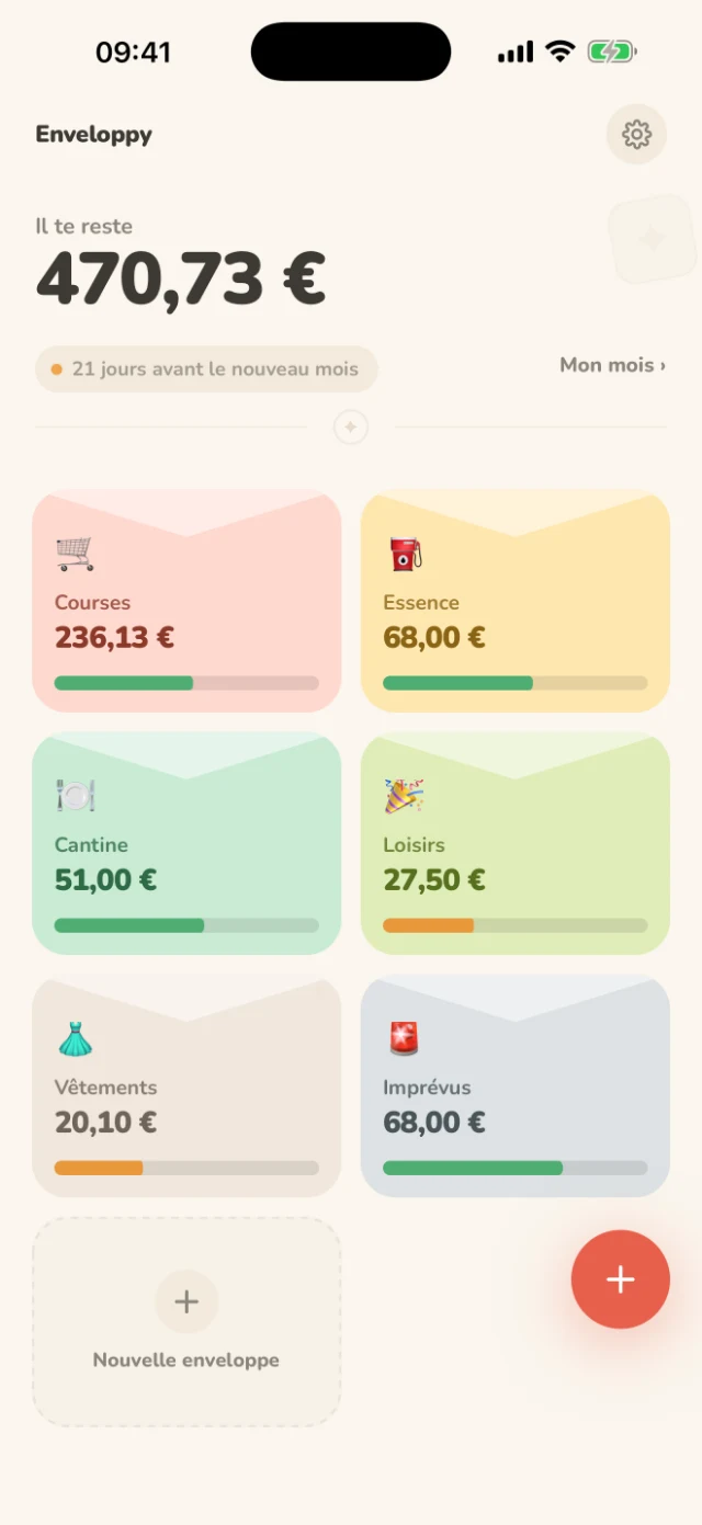 Le classeur dans Enveloppy